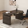 Aura 160 cm Smoked Brown Fluted Electric Adjustable Standing Desk