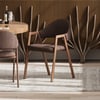 Modern Brown Linen Dining Chair with Upholstered, 6 Pieces