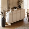Panvyr Mid Century 60" Whitewash Wood Sideboard with Storage & Adjustable Shelves