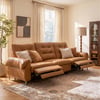 118" 3-Seater Genuine Leather Power Reclining Sofa with USB & USB-C Charging Ports
