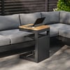 Tevara Outdoor Teak Aluminium Dunkelgrauer Beistelltisch mit Solarleuchte (17 Zoll)