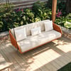 Cocaro Outdoor Rope Weave Aluminum Swing Chair with Cushion for 2 in Orange