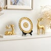 3PCS Golden Deer Figurine with Decorative Plate Set Luxury Resin Animal Sculptures