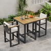 Ensemble de table de bar moderne d'extérieur 3 pièces en bois de teck Tevara avec 2 chaises