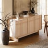 Aparador Panvyr Mid Century de Madera Natural de 60" con Almacenamiento y Estantes Ajustables