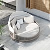Costra Weerbestendig Rond Patio Daybed met Verstelbare Luifel Ivoor