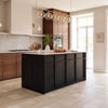 Panvyr 72" Faux Travertine Sintered Stone Kitchen Island with Storage & LED Light
