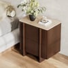 Lineva 24" 2-Drawer Nightstand with Faux Travertine Stone Top
