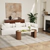 43" Japandi Oval Travertine Stone Top Coffee Table