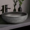 40cm Grey Round Ceramic Bathroom Sink – Matte Glazed Vessel Sink