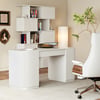 Bureau moderne blanc de 60 pouces avec étagère échelle à porte coulissante