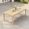 Wevara 78" Natural-Finish Aluminium Slatted Outdoor Dining Table in Natural