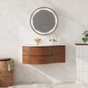 Floating Curved Bathroom Vanity & LED Medicine Cabinet Set