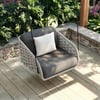 Cocaro Outdoor Rope Weave Aluminium Swing Chair with Cushion for 1 in Grey