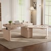 Aura 63" Whitewash Fluted 360-Degree Rotating Desk Electric Adjustable Standing Desk