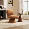 18" Performance Boucle Upholstered Swivel Slipper Accent Chair
