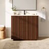 Aura 90 cm Fluted Freestanding Bathroom Vanity with Sink and Light