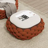 Cocaro Outdoor Hand-Woven Rope Footrest Storage Ottoman in Orange