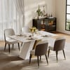 Dining Set 63" Modern Rectangle Sintered Stone Dining Table with 4 Chairs