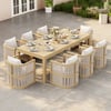 Wevara 9-Piece Outdoor Rope Weave Dining Set with 8 Chairs in Natural