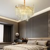 Spiral Art Modern 10-light Crystal Chandelier with Adjustable Chain in Gold