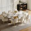 Dining Set 87" Modern Rectangle Sintered Stone Dining Table with 8 Chairs