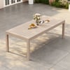 Wevara 87" Sand-Finished Aluminum Slatted Outdoor Dining Table in Sand