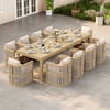 Wevara 11-Piece Outdoor Rope Weave Dining Set with 10 Chairs in Natural