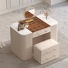 47" Tempered Glass Top Closet Island with Mirror & Jewelry Storage Dresser Vanity