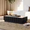 Aura 47" Ash Wood Slatted Coffee Table with Sintered Stone Top