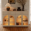 Arune 63" Whitewash Wood Sideboard with Storage & LED Lights