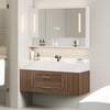 100cm Walnut Bathroom Vanity & LED Mirror Cabinet Set