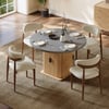 47"-63" Gray Extendable Dining Table Set with 4 Chairs