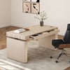 Aura 160 cm Whitewash Fluted Electric Adjustable Standing Desk