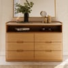 Arvona Modern 47” 6 Drawer Dresser with Shelf and Sintered Stone Top