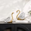 2-Piece Resin Swan Figurines – Elegant Gold Swan Decorative Storage Set