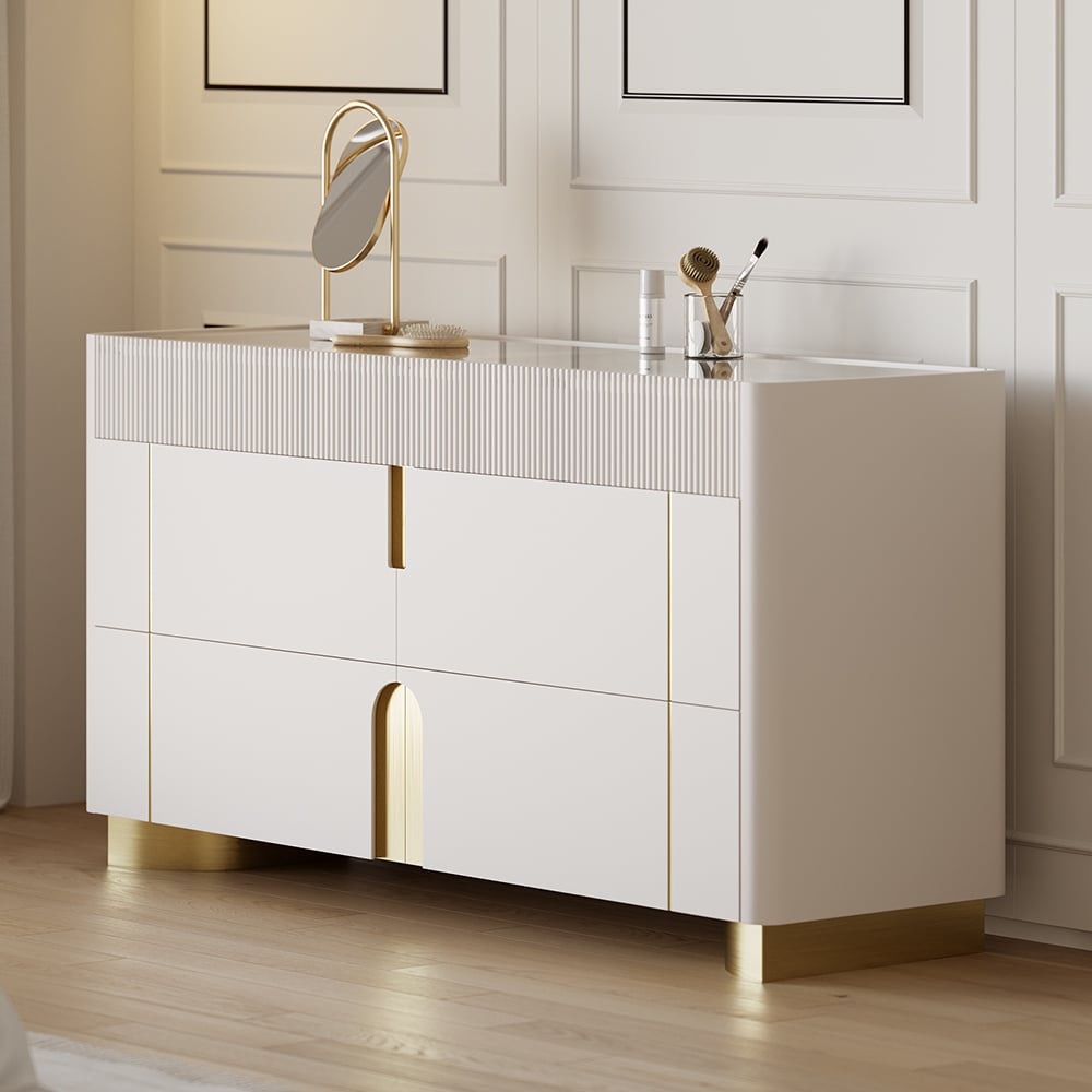 Avis Clients sur Artus 1500mm Commode à 6 Tiroirs Plateau en Verre îlot avec Présentoir à Bijoux