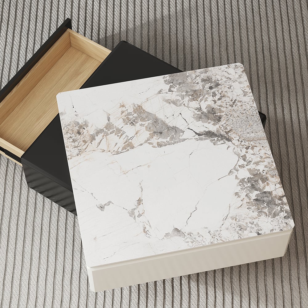 Otázky a odpovědi pro Moderní černý a khaki Lift Top malý čtvercový slinutý kamenný konferenční stolek s úložným prostorem