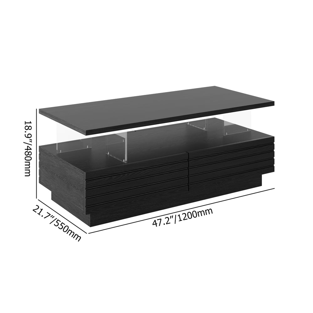 Lumoe LED Lights TV Stand & Coffee Table Set weights dimensions image