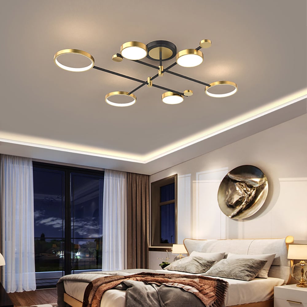 Questions and Answers for Modern Gold Semi Flush Mount Light LED Ring Ceiling Light