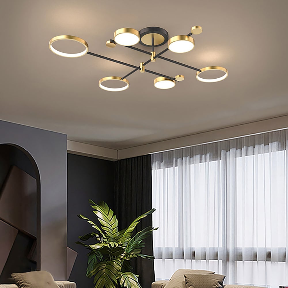 Questions and Answers for Modern Gold Semi Flush Mount Light LED Ring Ceiling Light