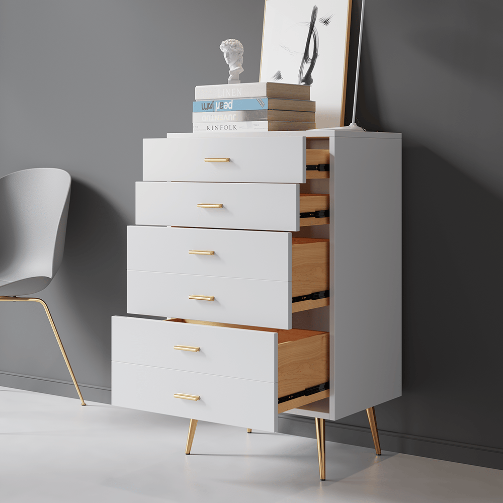 Customer Reviews for Narre Modern Wood Dresser with 4 Drawers in White Storage Chest for Bedroom