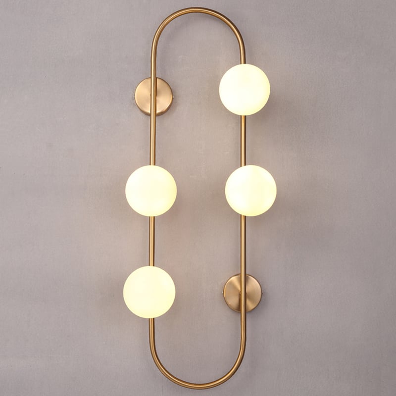 Customer Reviews for Globe Wall Sconce White Glass 4-Light Wall Lighting Gold Oblong Hanging Rod