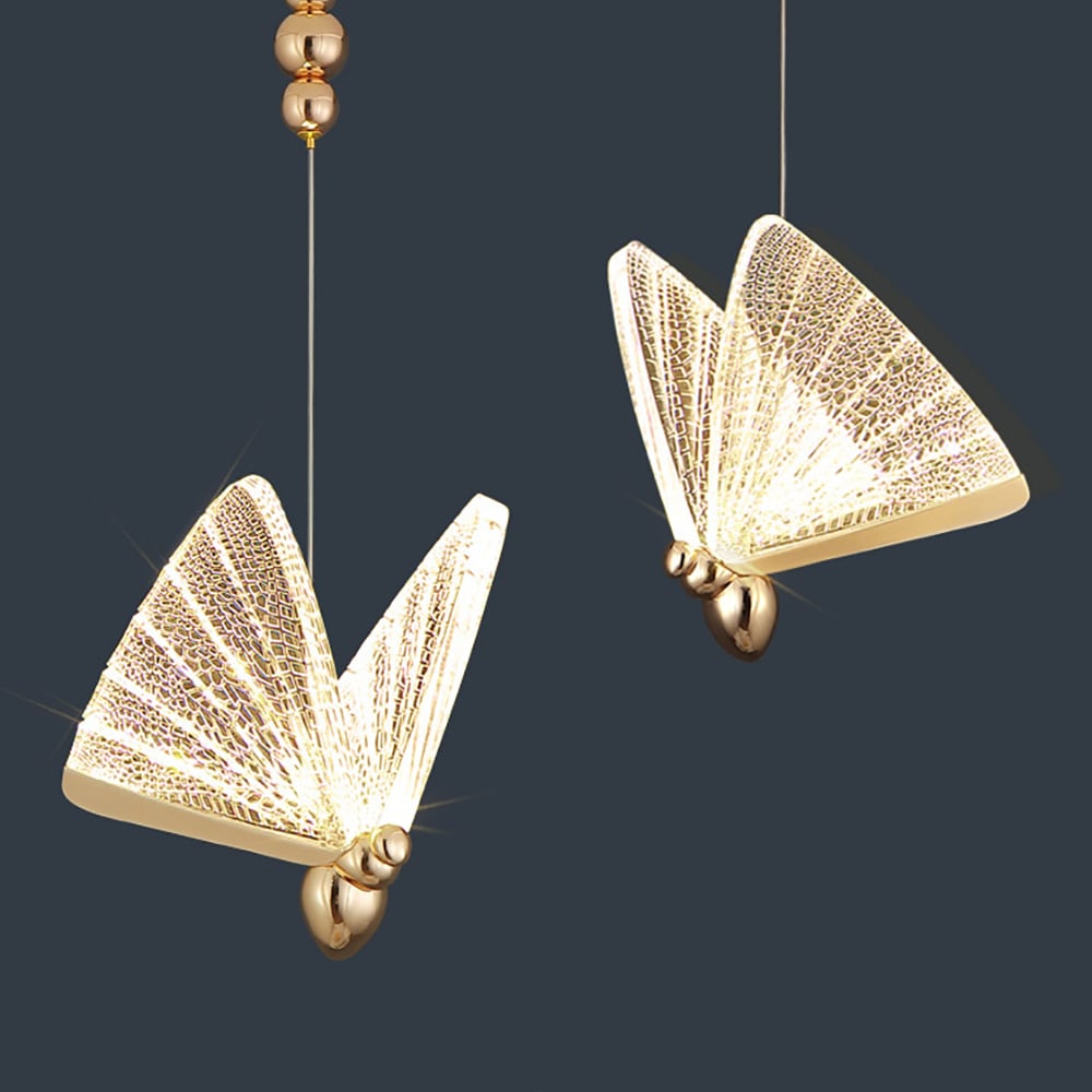 Questions and Answers for Butterfly LED Clear and Gold Unique Pendant Light