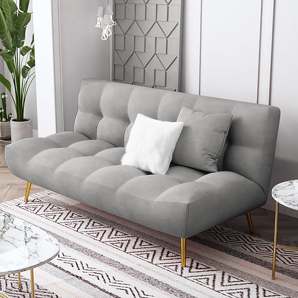 Customer Reviews for 1800mm Grey Sleeper Sofa Bed Convertible Sofa Couch Velvet Upholstery