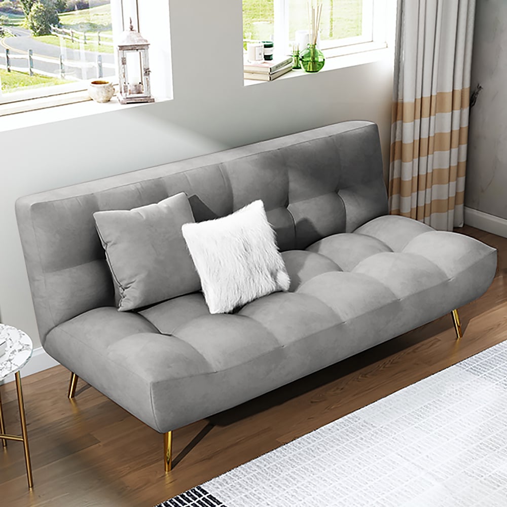 Customer Reviews for 1800mm Grey Sleeper Sofa Bed Convertible Sofa Couch Velvet Upholstery