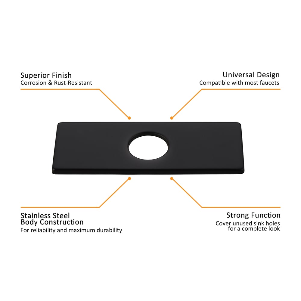 Perguntas e respostas para Placa de escudo quadrada, pia de banheiro, tampa do orifício da torneira, placa de convés, preta fosca