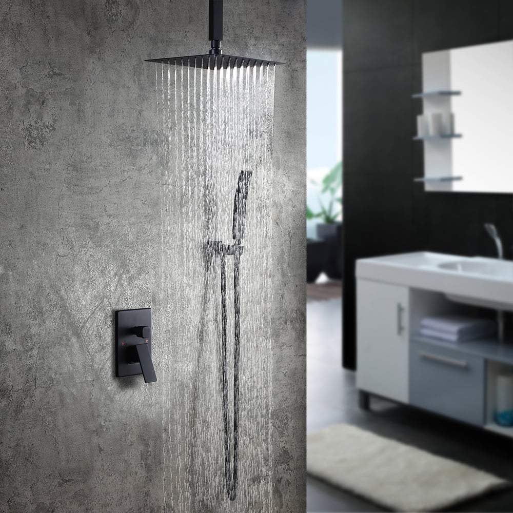 Customer Reviews for Commercial 12" Ceiling Mount Shower System Pressure Balance Valve and Trim Matte Black