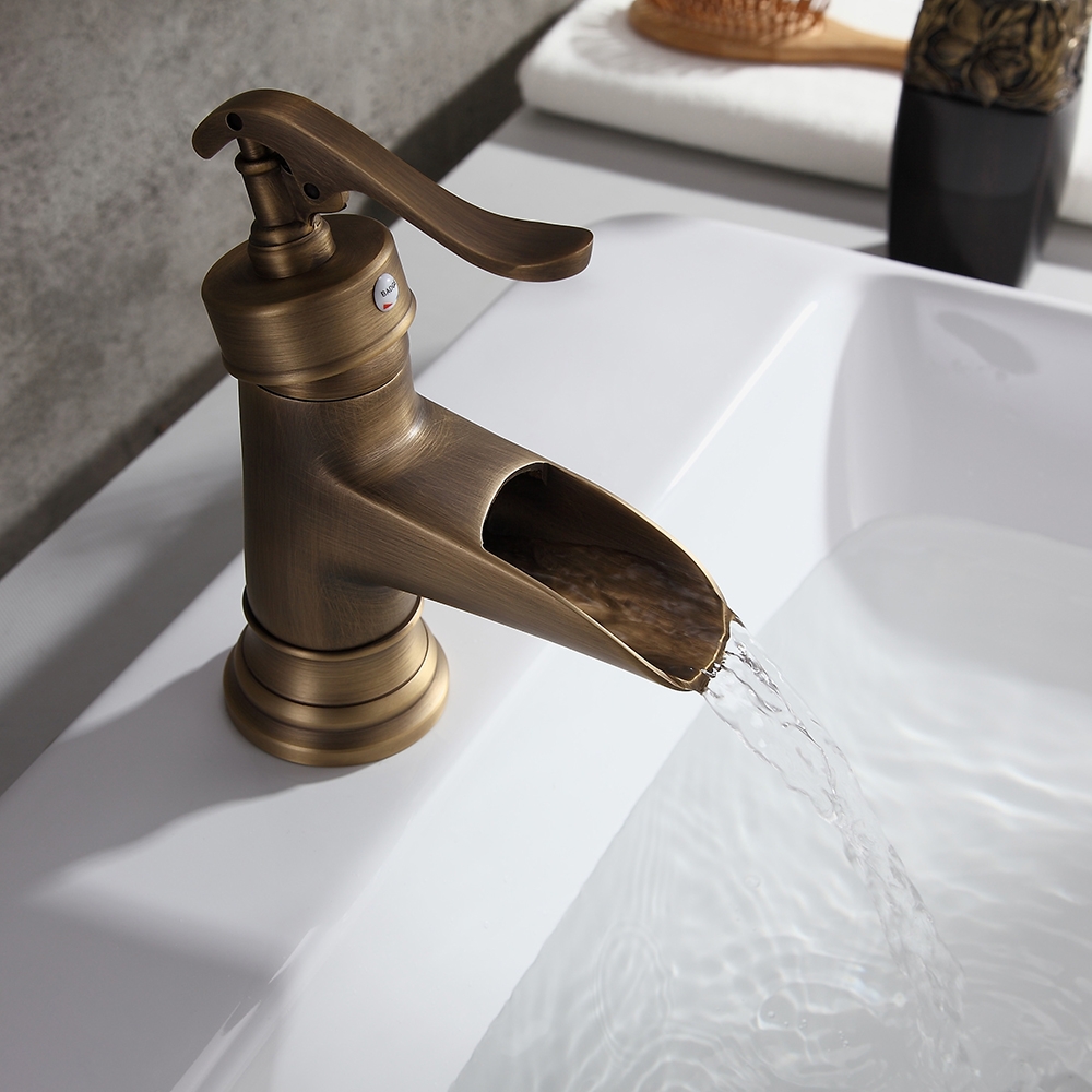 Customer Reviews for Single Hole Single Handle Waterfall Bathroom Sink Faucet Solid Brass in Antique Brass