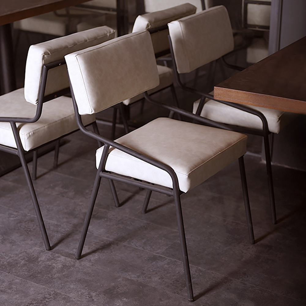 Questions and Answers for Industrial Upholstered Dining Chair White PU Leather Dining Chair (Set of 2)